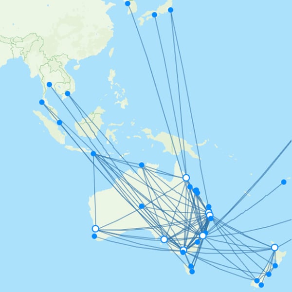 Jetstar destination map